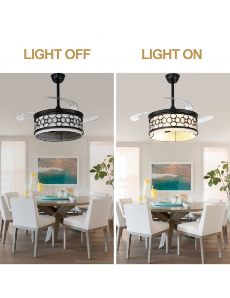 Oaks Aura 42" Black Ceiling Fan with Light and Remote