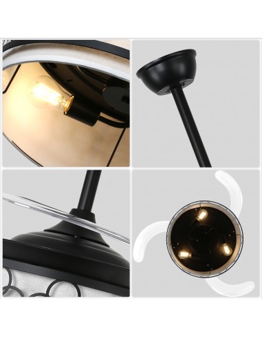 Oaks Aura 42" Black Ceiling Fan with...