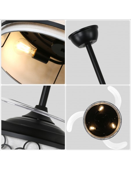 Oaks Aura 42" Black Ceiling Fan with Light and Remote