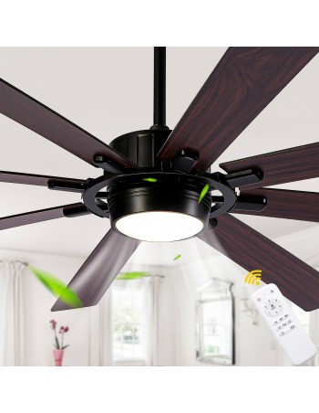72" Black Ceiling Fan with...
