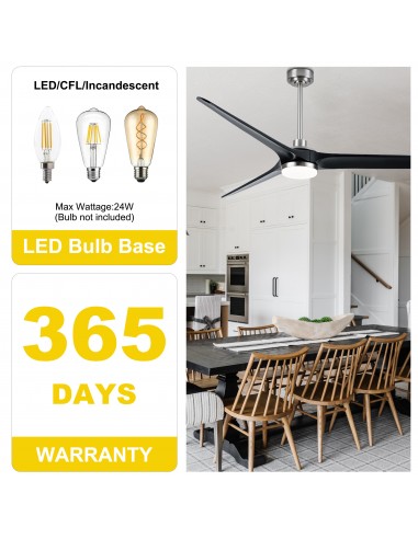 72" Solid Wood Ceiling Fan with...