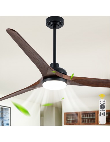 72" Black Solid Wood Ceiling Fan with...