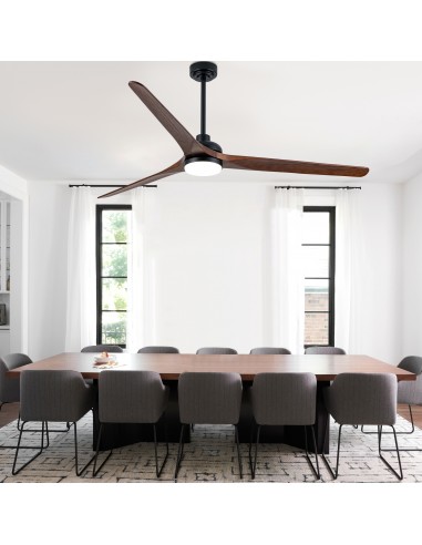 72" Black Solid Wood Ceiling Fan with...