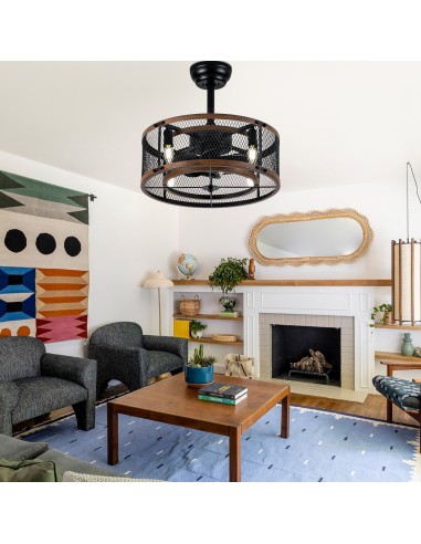 20" Industrial Matte Black Caged...