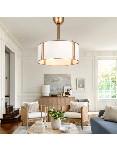 Oaks Aura 20” Fabric Drum Ceiling Fan...