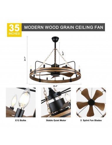 Oaks Aura 36" Wagon Wheel Ceiling Fan...