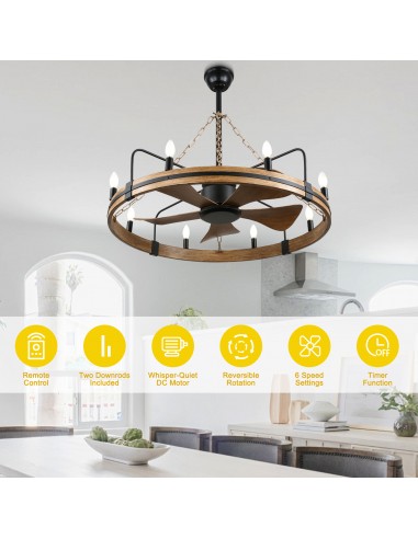 Oaks Aura 36" Wagon Wheel Ceiling Fan...