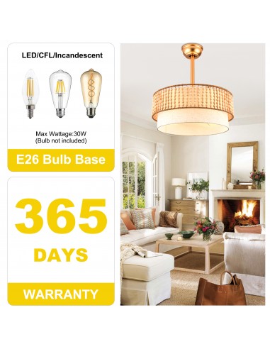 20” Gold Boho Wood Beaded Ceiling Fan...
