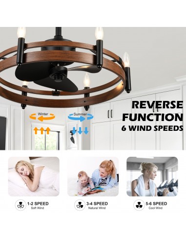 24” Rustic Wagon Wheel Ceiling Fan...