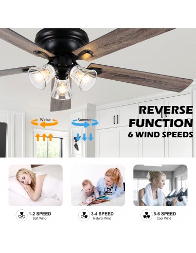 60" Vintage 5-Blade Flush Mount...