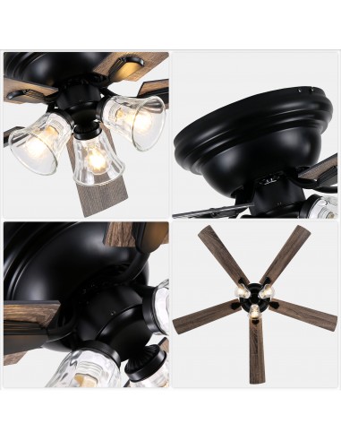 60" Vintage 5-Blade Flush Mount...