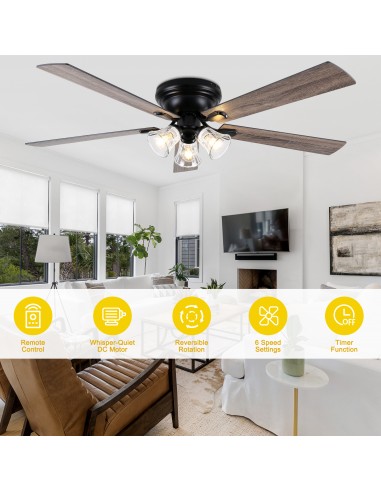 60" Vintage 5-Blade Flush Mount...