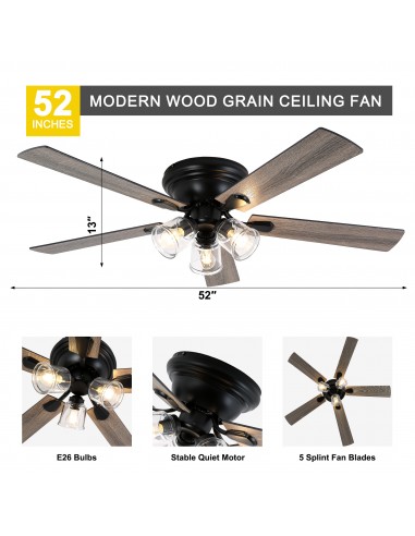 52" Vintage 5-Blade Flush Mount...