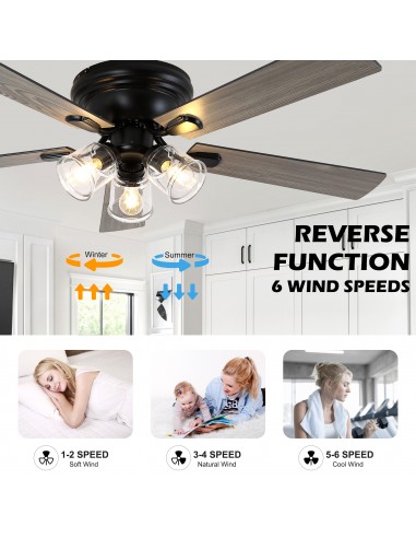 52" Vintage 5-Blade Flush Mount...