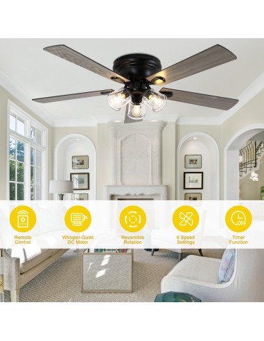 52" Vintage 5-Blade Flush Mount...