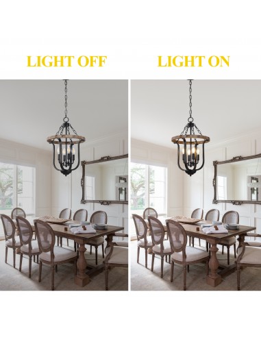 Oaks Aura 14" 4-Light Farmhouse Solid...