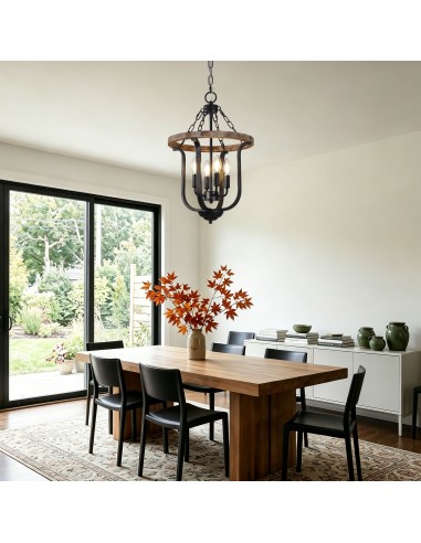 Oaks Aura 14" 4-Light Farmhouse Solid...