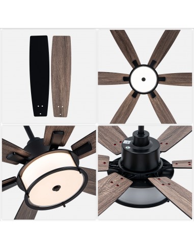 Oaks Aura 60" Matte Black 6-Blade...