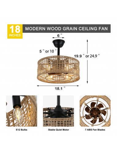 Oaks Aura 20" Rattan Boho Caged...