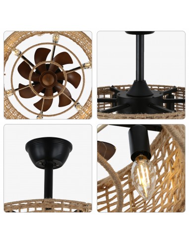 Oaks Aura 20" Rattan Boho Caged...