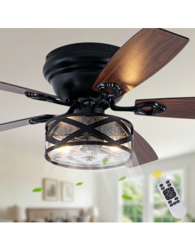 Oaks Aura 52" Black Farmhouse Flush...