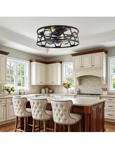 Oaks Aura 20" Caged Flush Mount...