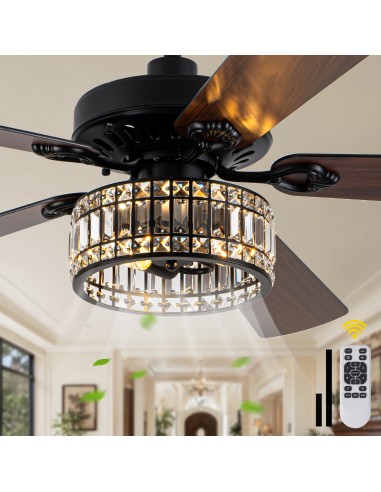 Oaks Aura 60" Black Crystal Ceiling...