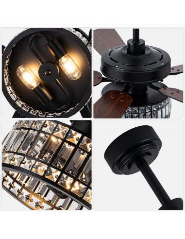 Oaks Aura 60" Black Crystal Ceiling...