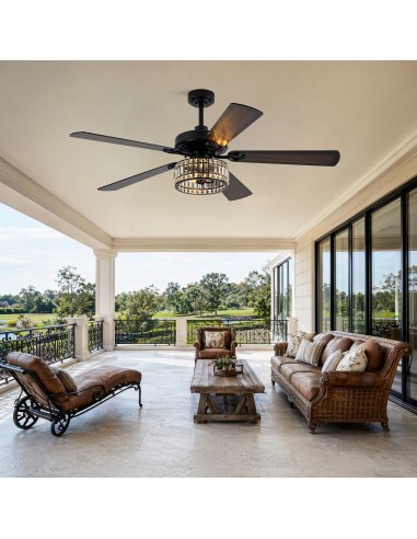 Oaks Aura 60" Black Crystal Ceiling...