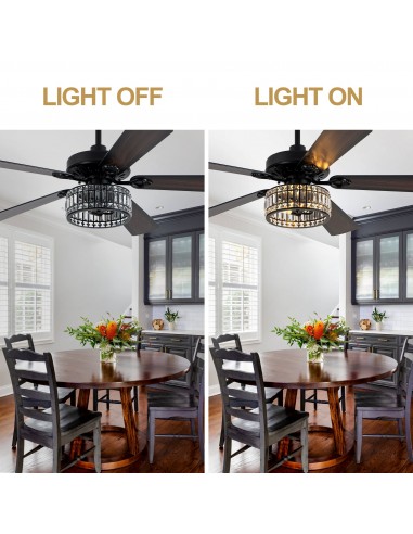 Oaks Aura 60" Black Crystal Ceiling...