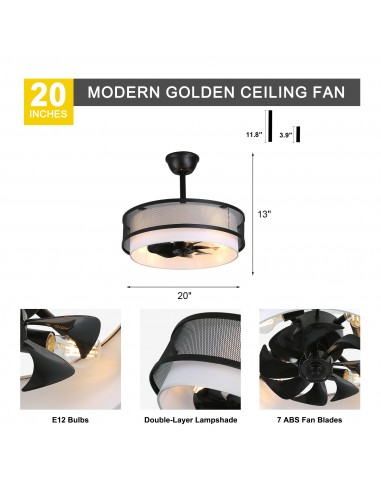 Oaks Aura 20" Boho Caged Ceiling Fan...