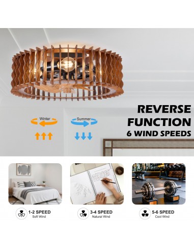 Oaks Aura 20" Wooden Caged Flush...
