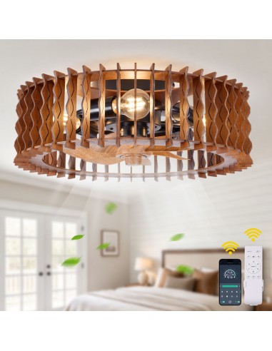 Oaks Aura 20" Wooden Caged Flush...