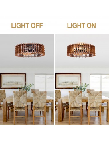 Oaks Aura 20" Wooden Caged Flush...