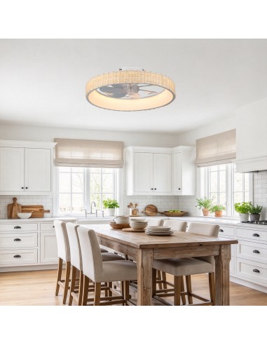 Oaks Aura 20" Boho Woven Flush Mount...