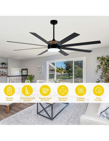 Oaks Aura 72" 8-Blade Large Modern...