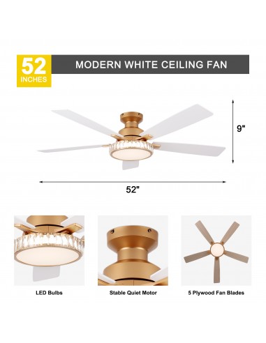 Oaks Aura 52" 5-Blade Crystal Flush...