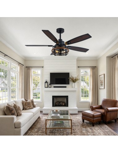 Oaks Aura 52" Farmhouse Caged Ceiling...