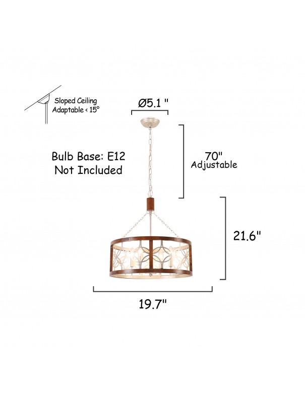 Oaks Aura 4-Light French Country Drum...