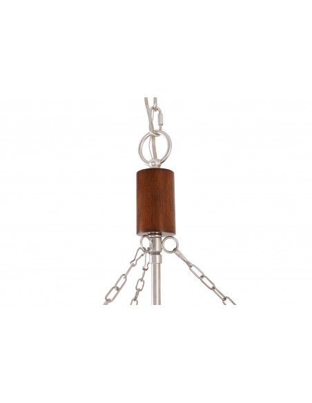 Oaks Aura 4-Light French Country Drum Ceiling Light Farmhouse Wood Chandelier