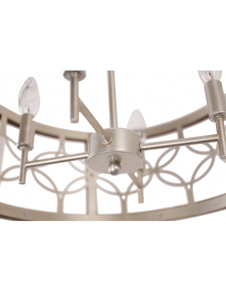 Oaks Aura 4-Light French Country Drum Ceiling Light Farmhouse Wood Chandelier