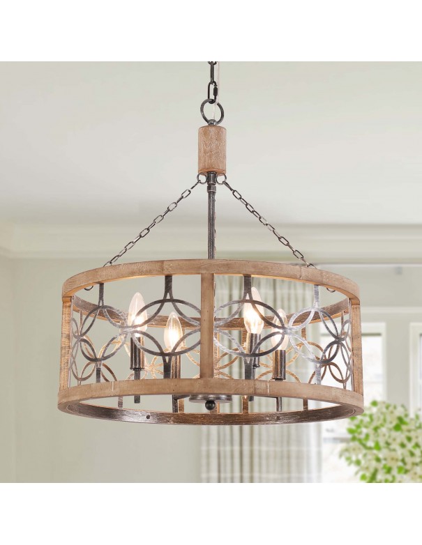 Oaks Aura 4-Light French Country Drum...